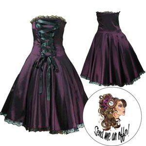 ♥️ Gothic Ribbon Plus Size Strapless Dress ♥️